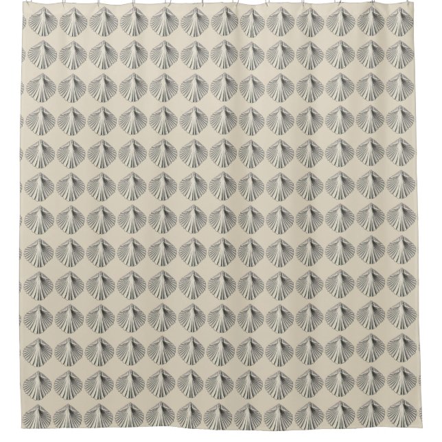 Customisable Vintage Haeckel Sea Shell Shower Curtain (Front)
