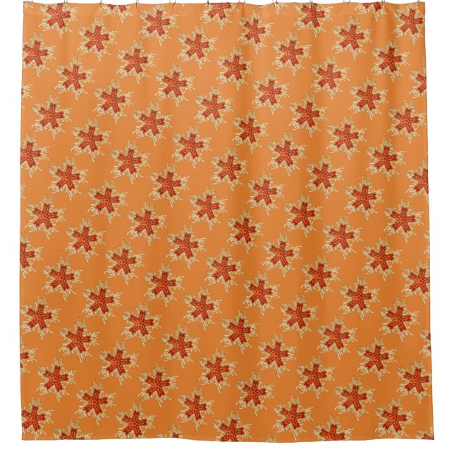 Customisable Vintage Haeckel Starfish Shower Curtain (Front)