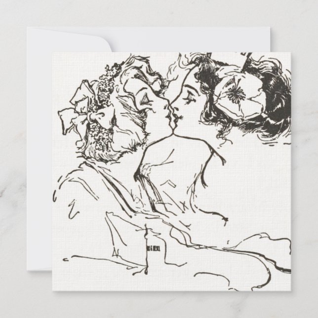 Customisable Vintage Kissing Lesbians Gay Wedding (Front)