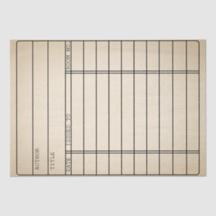 Customisable Vintage Library Book Card Tissue Wrap Tissue Paper