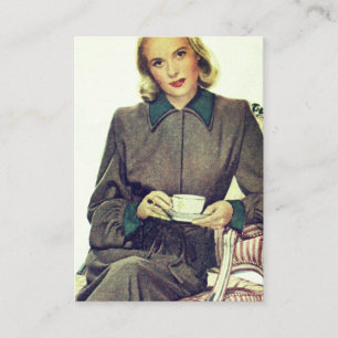 Customisable Vintage Mid-Century Fashion Coffee Business Card
