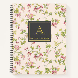 Customisable Vintage Monogram Floral Journal