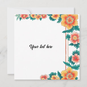 Customisable Vintage Orange Blossom Frame Card