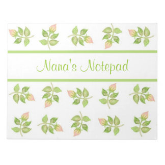 Customisable Vintage Pink Rosebuds Notepad, Jotter Notepad