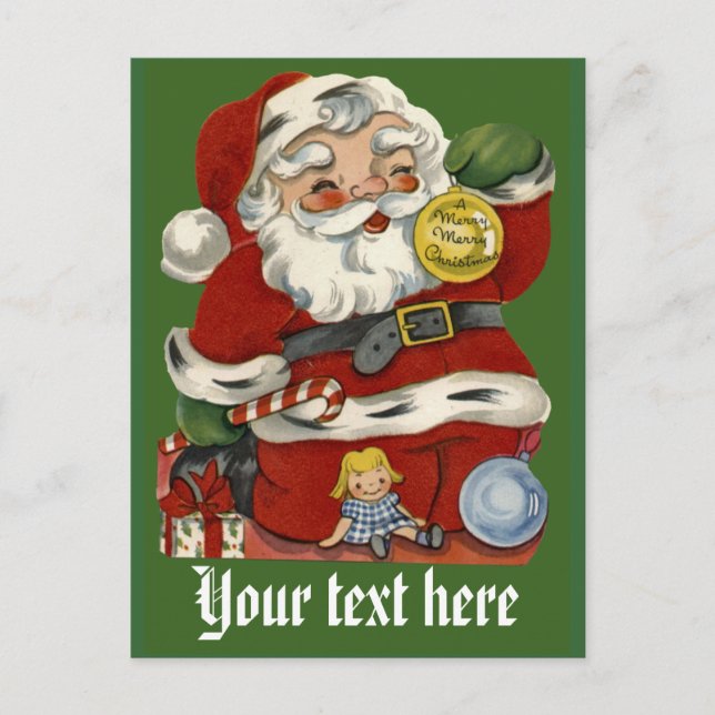 Customisable Vintage Santa Claus Cards (Front)