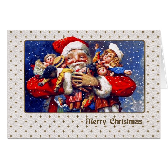 Customisable Vintage Santa Claus Christmas Card