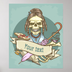 Customisable Vintage Skull Poster