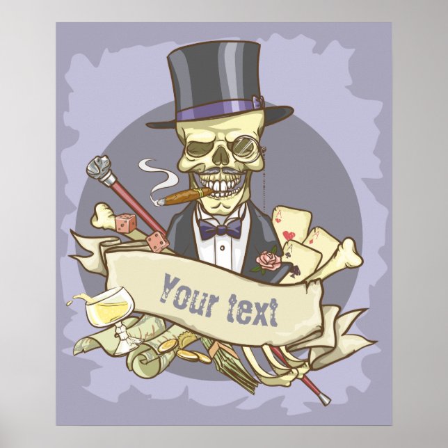 Customisable Vintage Skull Poster (Front)