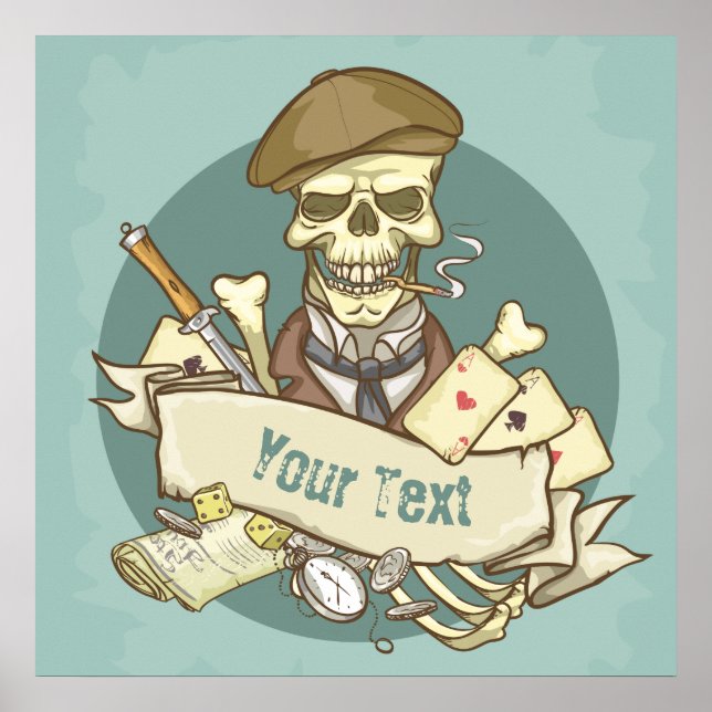 Customisable Vintage Skull Poster (Front)