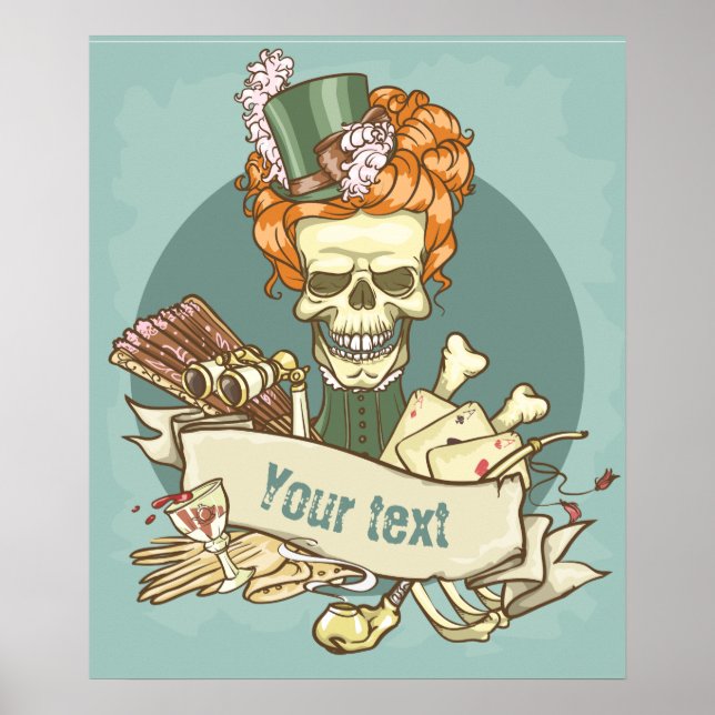 Customisable Vintage Skull Poster (Front)