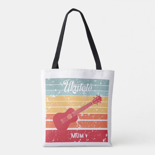 Customisable Vintage style Ukulele tote bag (Back)