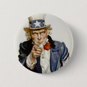 Customisable Vintage Uncle  Sam 6 Cm Round Badge