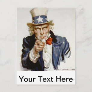 Customisable Vintage Uncle  Sam Postcard
