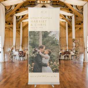 Customisable Vintage Wedding Welcome Retractable Banner
