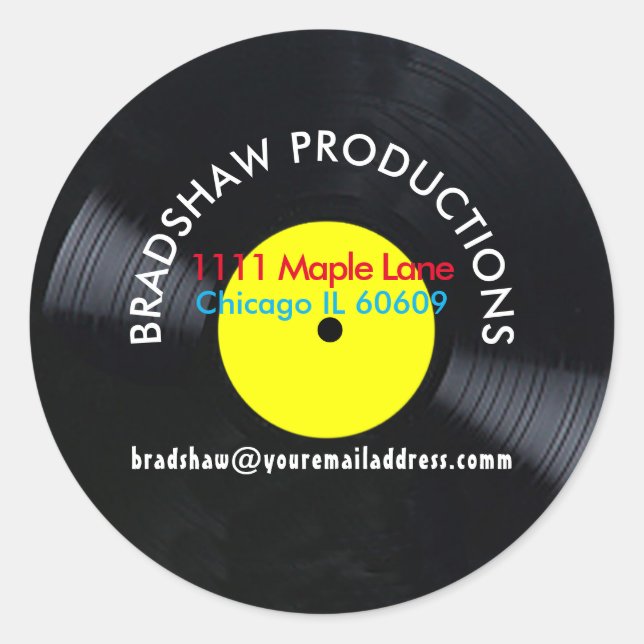 Customisable Vinyl Record Stickers (Front)