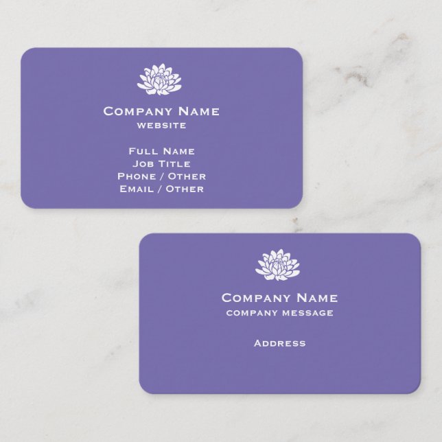 Customisable Violet Business Card (Front/Back)