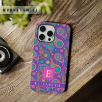Customisable Violet Purple Blue Pink Paisley