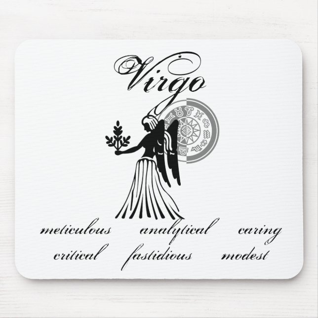 Customisable Virgo traits Greek-style Zodiac Mouse Mat (Front)