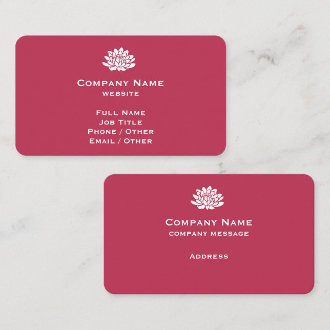 Customisable Viva Magenta Business Card (Front/Back)
