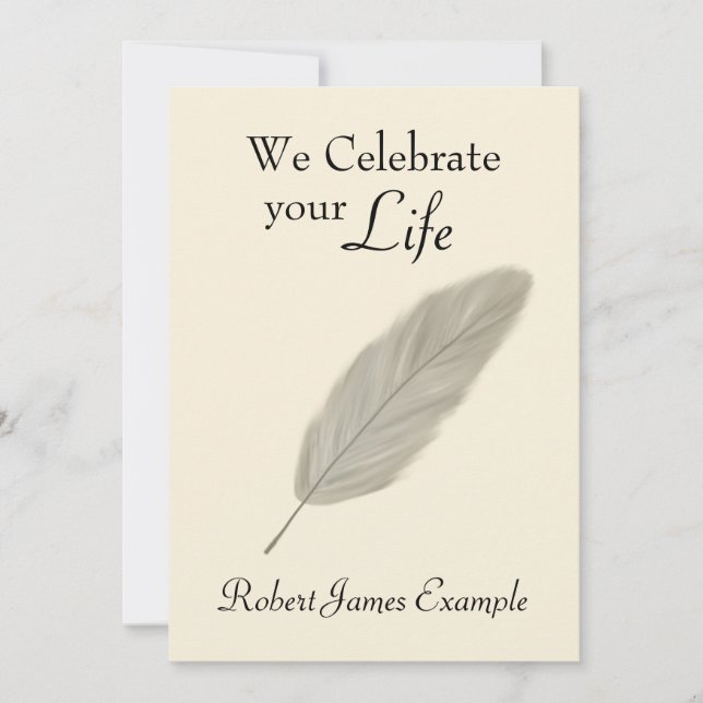 Customisable Wake / Memorial / Funeral (Sepia) Invitation (Front)