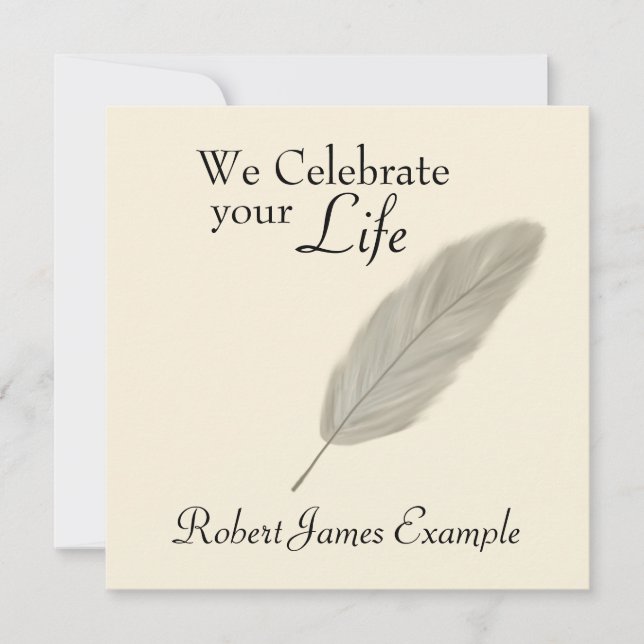 Customisable Wake / Memorial / Funeral (Sepia) Invitation (Front)