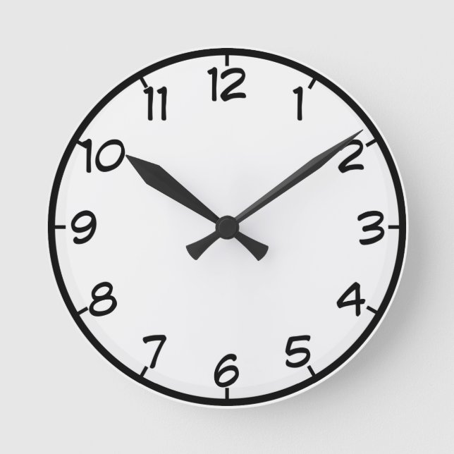 Customisable Wall Clock with Numbers (Front)