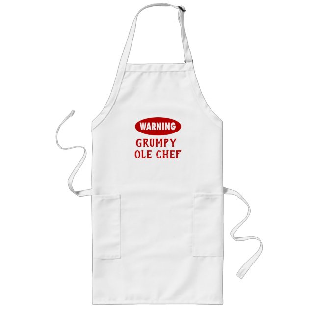 Customisable  Warning Grumpy Chef Apron (Front)