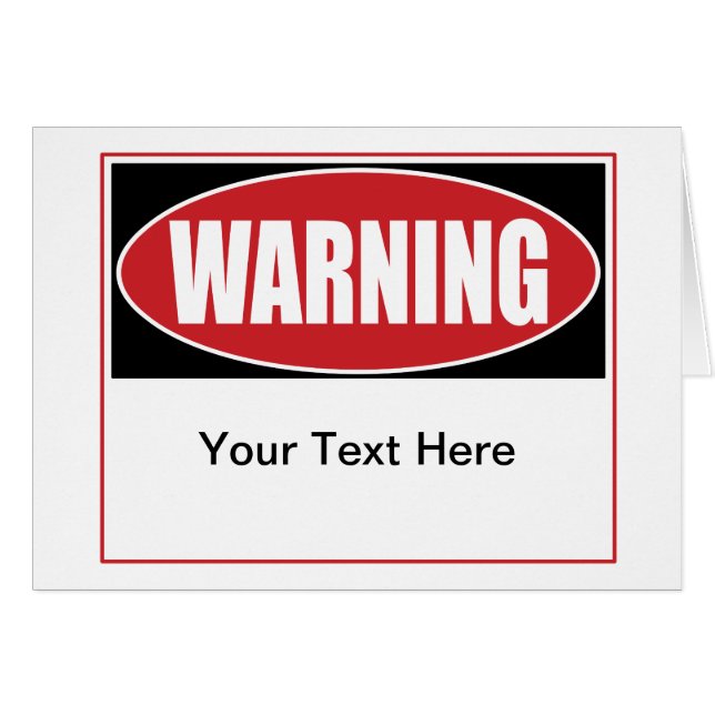 Customisable Warning Sign (Front Horizontal)