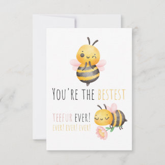 Customisable Watercolor Bee Teacher Thank You Card