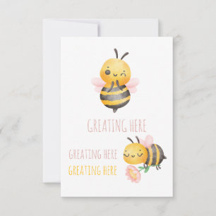 Customisable Watercolor Bee Teacher Thank You Card