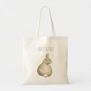 Customisable Watercolor Bunny Tote Bag
