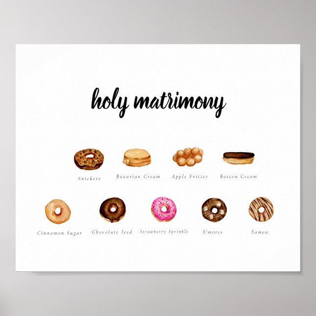 Customisable Watercolor Doughnut Sign (Front)