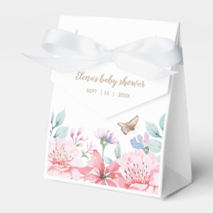 Customisable Watercolor Floral Butterfly Favour Bo Favour Box