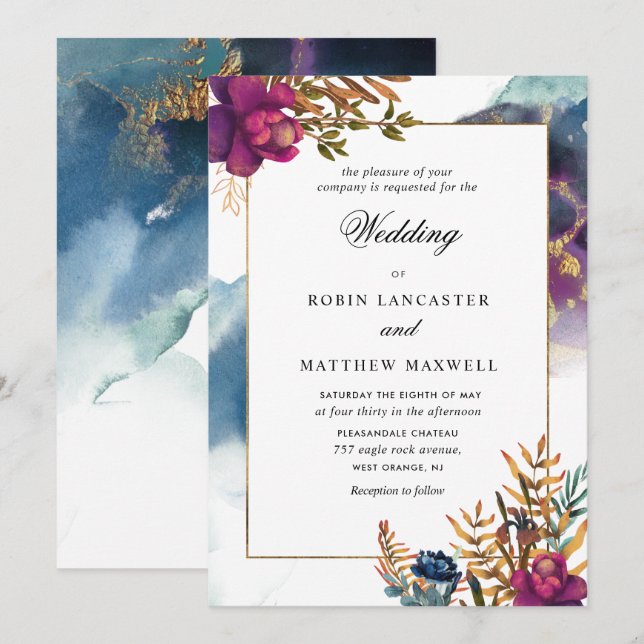 Customisable Watercolor Mystic Garden Celestial Invitation (Front/Back)