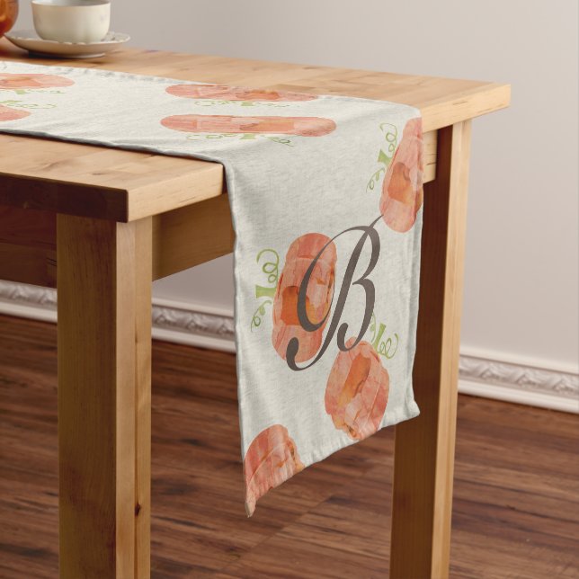 Customisable Watercolor pumpkin table runner (In Situ)
