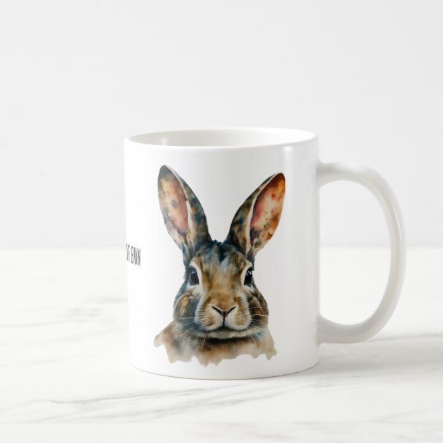Customisable Watercolor Rabbit Portrait Mug (Right)