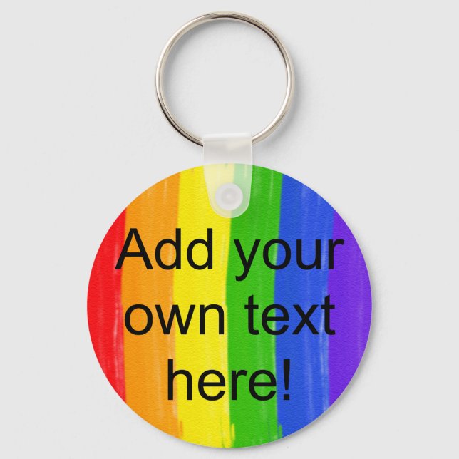 Customisable Watercolor Rainbow Key Ring (Front)