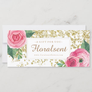 Customisable Watercolour Roses Gift Certificate