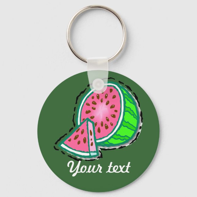 Customisable Watermelon Keychain (DARK) (Front)