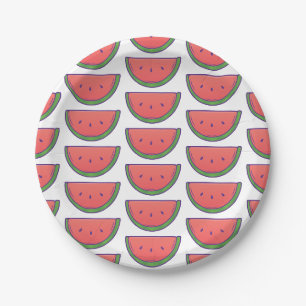 Customisable Watermelon Pattern Paper Plate