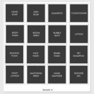 Customisable Waterproof Black Dispenser Labels