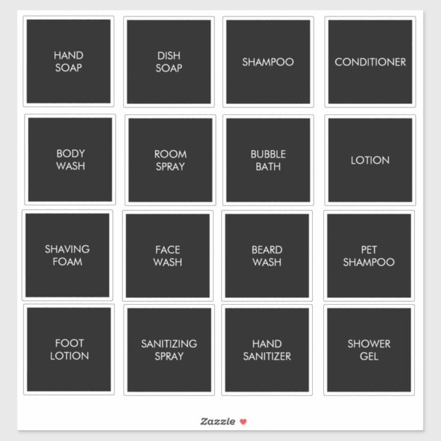 Customisable Waterproof Black Dispenser Labels (Sheet)