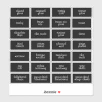 Customisable Waterproof Black Food Kitchen Labels