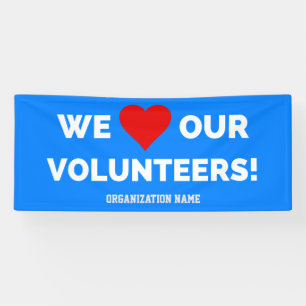Customisable We Love Our Volunteers Banner