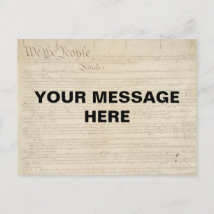Customisable We the People Constitution Background Postcard