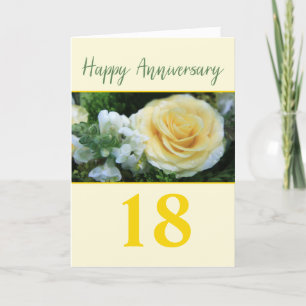 Customisable Wedding Anniversary Yellow Rose Card