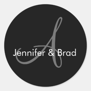 Customisable Wedding Bride Groom Monogram Sticker