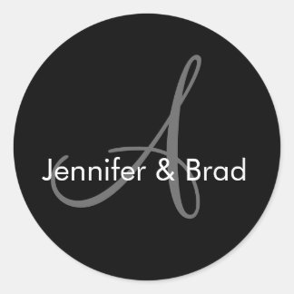 Customisable Wedding Bride Groom Monogram Sticker