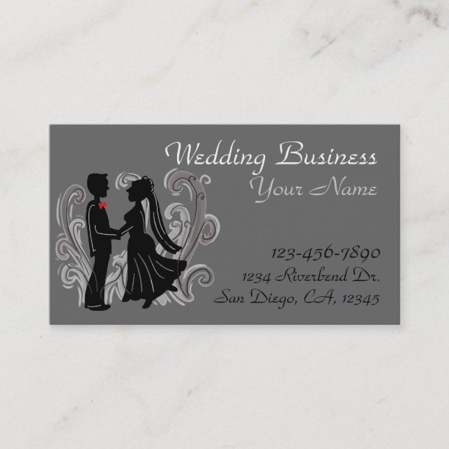 Customisable wedding business cards (Front)