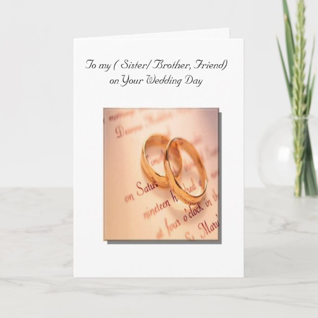 Customisable Wedding Card (Front)